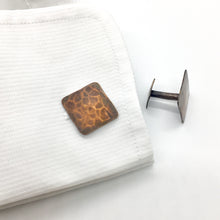 Load image into Gallery viewer, Square Pebble Copper Cuff Links