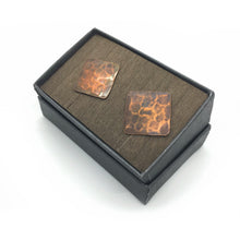 Load image into Gallery viewer, Square Pebble Copper Cuff Links