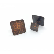 Load image into Gallery viewer, Square Pebble Copper Cuff Links