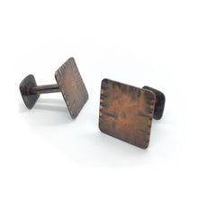 Load image into Gallery viewer, Squared Hatch Copper Cuff Link