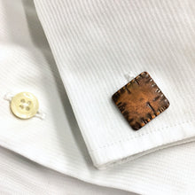 Load image into Gallery viewer, Squared Hatch Copper Cuff Link
