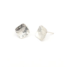 Load image into Gallery viewer, Forged Square Silver Studs