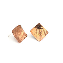 Load image into Gallery viewer, Copper Square Studs