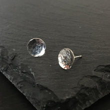 Load image into Gallery viewer, Forged Silver Circle Studs