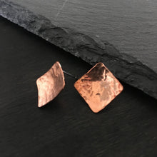 Load image into Gallery viewer, Copper Square Studs