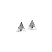 Load image into Gallery viewer, Forged Silver Triangle Studs