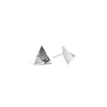 Load image into Gallery viewer, Forged Silver Triangle Studs