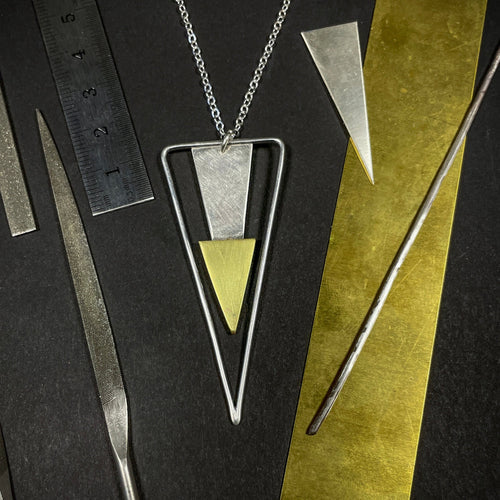 Mixed Metal Triangle Pendant: February 28th