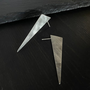 Shield Offset Triangle Earrings