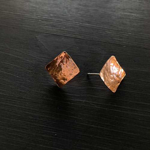 Copper Square Studs