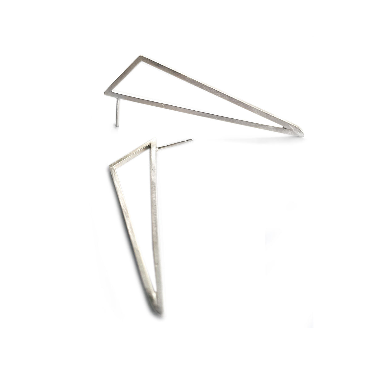 Offset Triangular Outline Offset Triangle Earrings - Contemporary Jewelry – Covert Metals