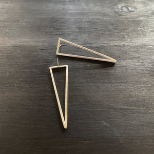 Sterling Silver Long triangle earrings, with post
