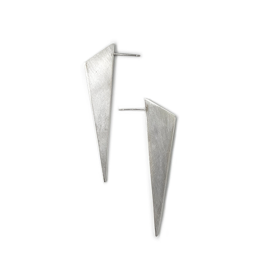 Shield Offset Triangle Earrings